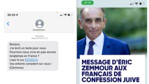 La CNIL ouvre une enquête suite à des SMS de  Zemmour aux Français de confession juive.