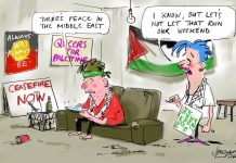 « Il y a la paix au Moyen-Orient » — « Oui, mais ne laissons pas ça gâcher notre week-end ! »