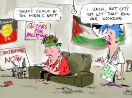 « Il y a la paix au Moyen-Orient » — « Oui, mais ne laissons pas ça gâcher notre week-end ! »