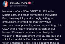 🔴Trump met en garde le Hamas : « Respectez le cessez-le-feu, ou vous serez éradiqués »