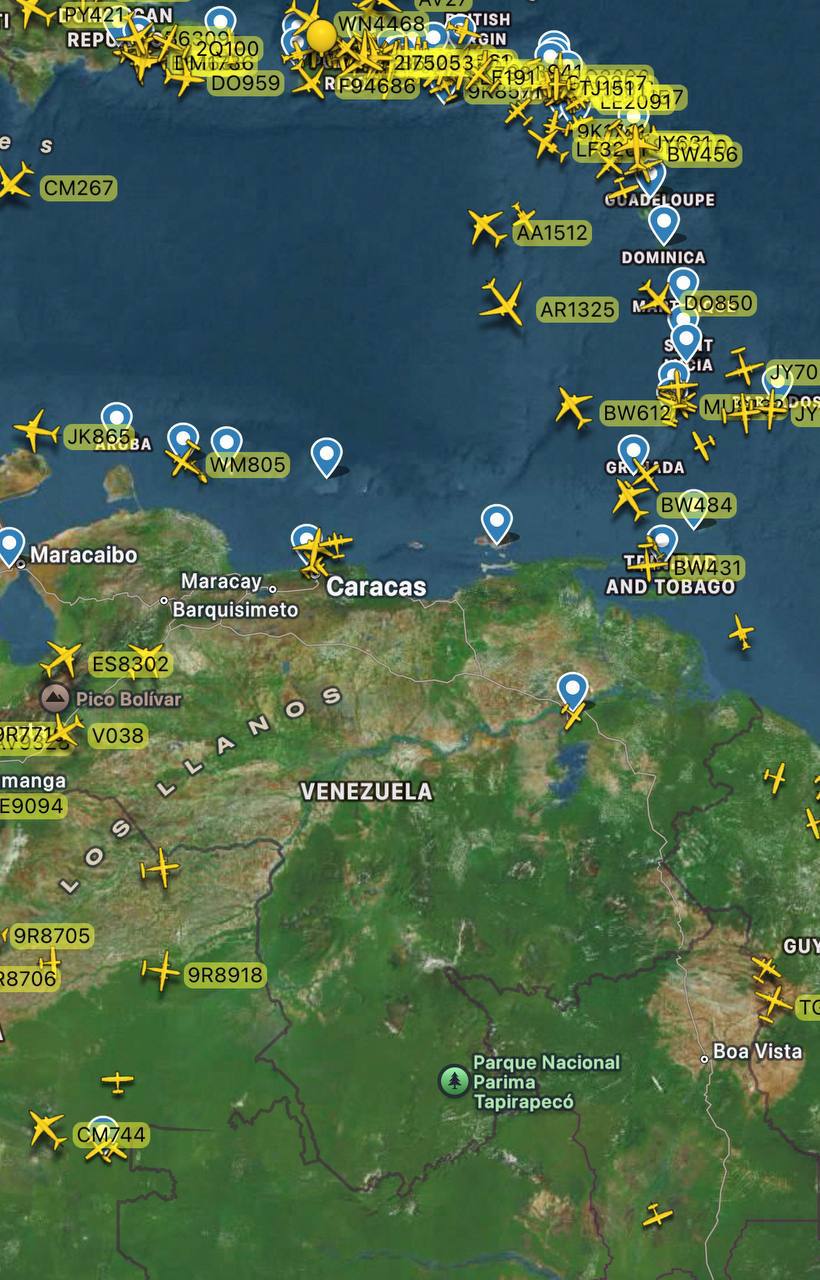 Trump impose un quasi-blocus aérien au-dessus du Venezuela - Infos-Israel.News