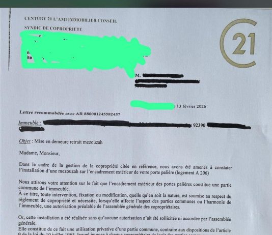 France : polémique autour d’une mezouza, une société de gestion exige le retrait de « l’objet » installé sur la porte