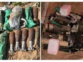 Des combattants de Tsahal découvrent 110 obus de mortier dissimulés dans des sacs d’aide humanitaire appartenant à l’UNRWA.