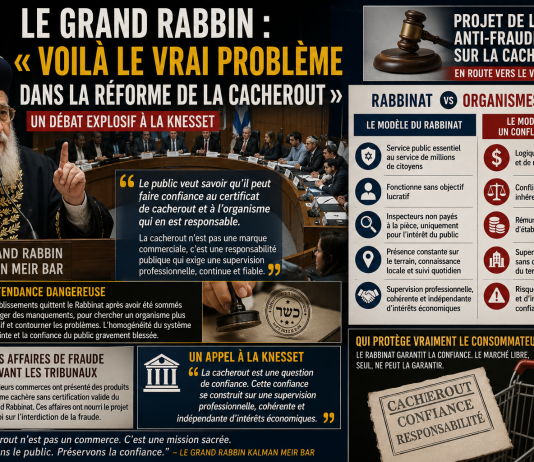 Le Grand Rabbin : « Voilà le vrai problème dans la réforme de la cacherout »