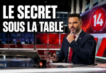 Pris sur le vif : que cache le correspondant militaire de la Chaîne 14 sous sa table de studio ?