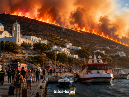 Habitants et touristes évacués, renforts mobilisés : un incendie fait rage sur l’île grecque de Paros