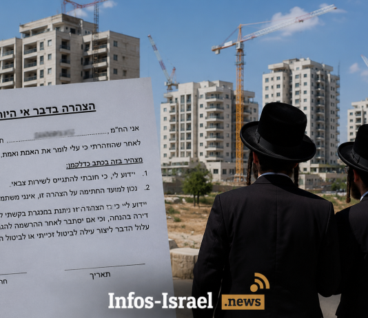 La persécution continue : des haredim ayant gagné un « logement à prix réduit » ont été sommés de déclarer qu’ils ne sont pas des déserteurs