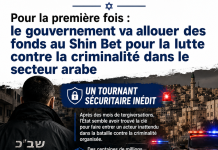 Pour la première fois : le gouvernement va allouer des fonds au Shin Bet pour la lutte contre la criminalité dans le secteur arabe
