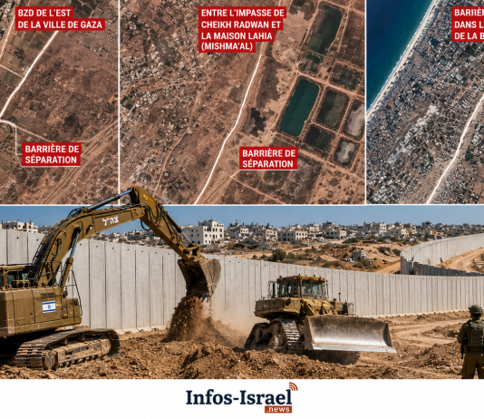 Images satellites : Tsahal a construit une barrière de séparation de plus de 23 km sur la ligne jaune à Gaza