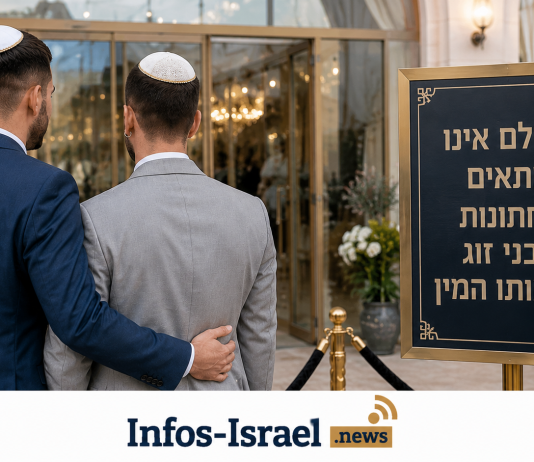 Une salle de mariage de Rehovot refuse de marier un couple gay : « Ce n’est pas pertinent chez nous »