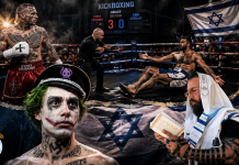 Combat de boxe kick sous tension : « Gypsy Crusader », figure suprémaciste blanche, bat le combattant sioniste « King » Azoulay dans une soirée qui vire à l’affrontement