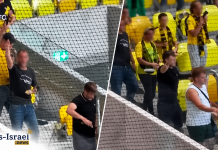 Perdants de mauvaise grâce : des supporters polonais font le salut nazi après l’élimination de Katowice par le Hapoel Tel-Aviv