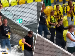 Perdants de mauvaise grâce : des supporters polonais font le salut nazi après l’élimination de Katowice par le Hapoel Tel-Aviv