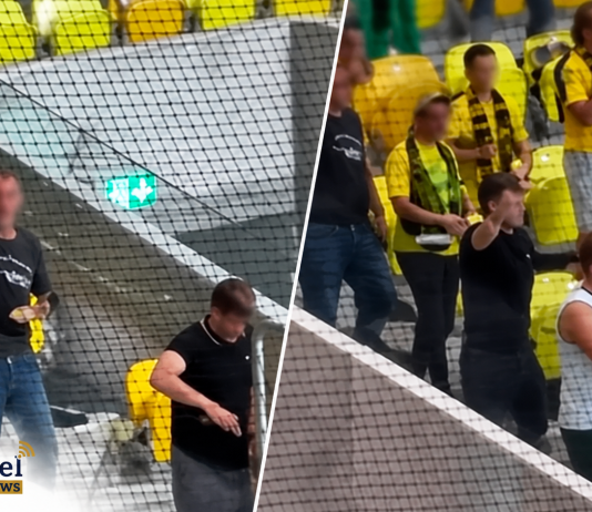 Perdants de mauvaise grâce : des supporters polonais font le salut nazi après l’élimination de Katowice par le Hapoel Tel-Aviv