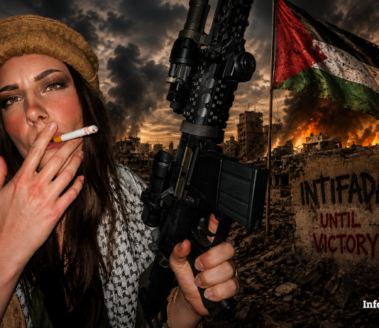 Une influenceuse armée d’un fusil déclare : « Je rejoins l’intifada contre Israël, le plus grand ennemi de l’Amérique »