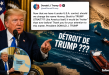 « Détroit de Trump ??? » : le président lance l’idée d’un nouveau nom pour le détroit d’Ormuz